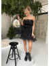 Strapless Tulle Sweet Mini Party Dress